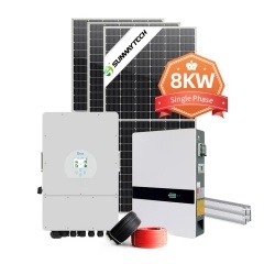 uso doméstico 48V 8kw sistema de armazenamento de energia solar híbrido monofásico